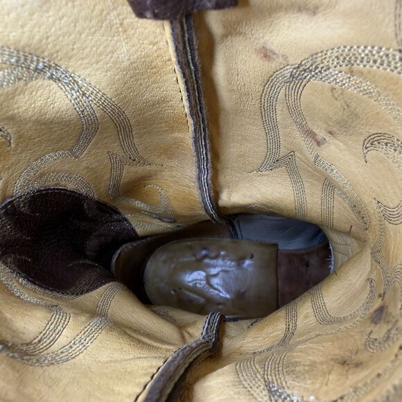 VTG Tony Lama Teju Lizard Skin Cowboy Boots 8.5 EEE Extra Wide Brown USA Made main image 6